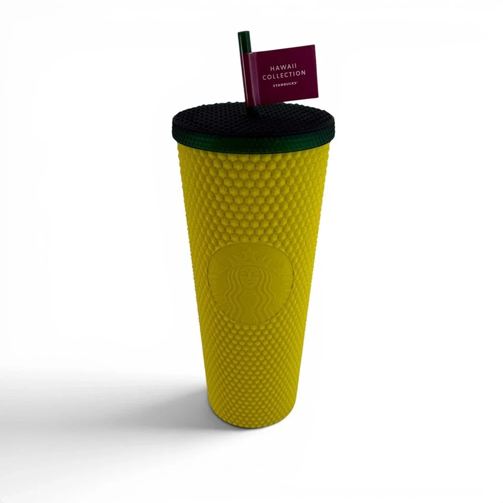 Starbucks‎ Hawaii 2021 Collection Yellow Honeycomb Studded Tumbler 24oz Cold Cup
